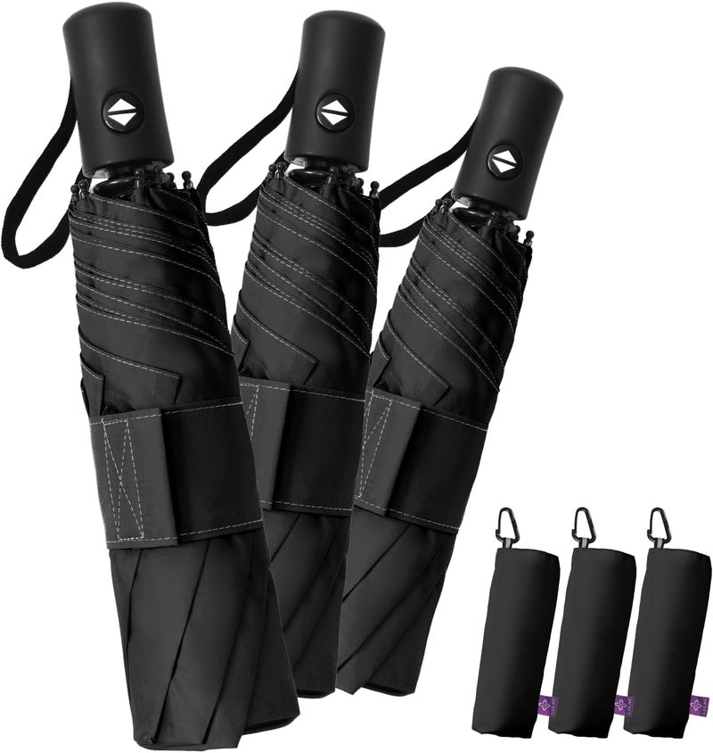 Lilac Compact Travel Windproof Umbrella, 43" Auto open/close Folding Quick Dry Umbrellas for Rain, Lightweight Portable Small for Backpack Car, Thoughtful Gift for Women Men Kids, TSA Approved - Image 1